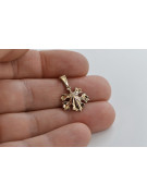 "Pendentif Feuille Vintage en Or Rose 14 carats 585 sans Pierres" vpn077 vpn077