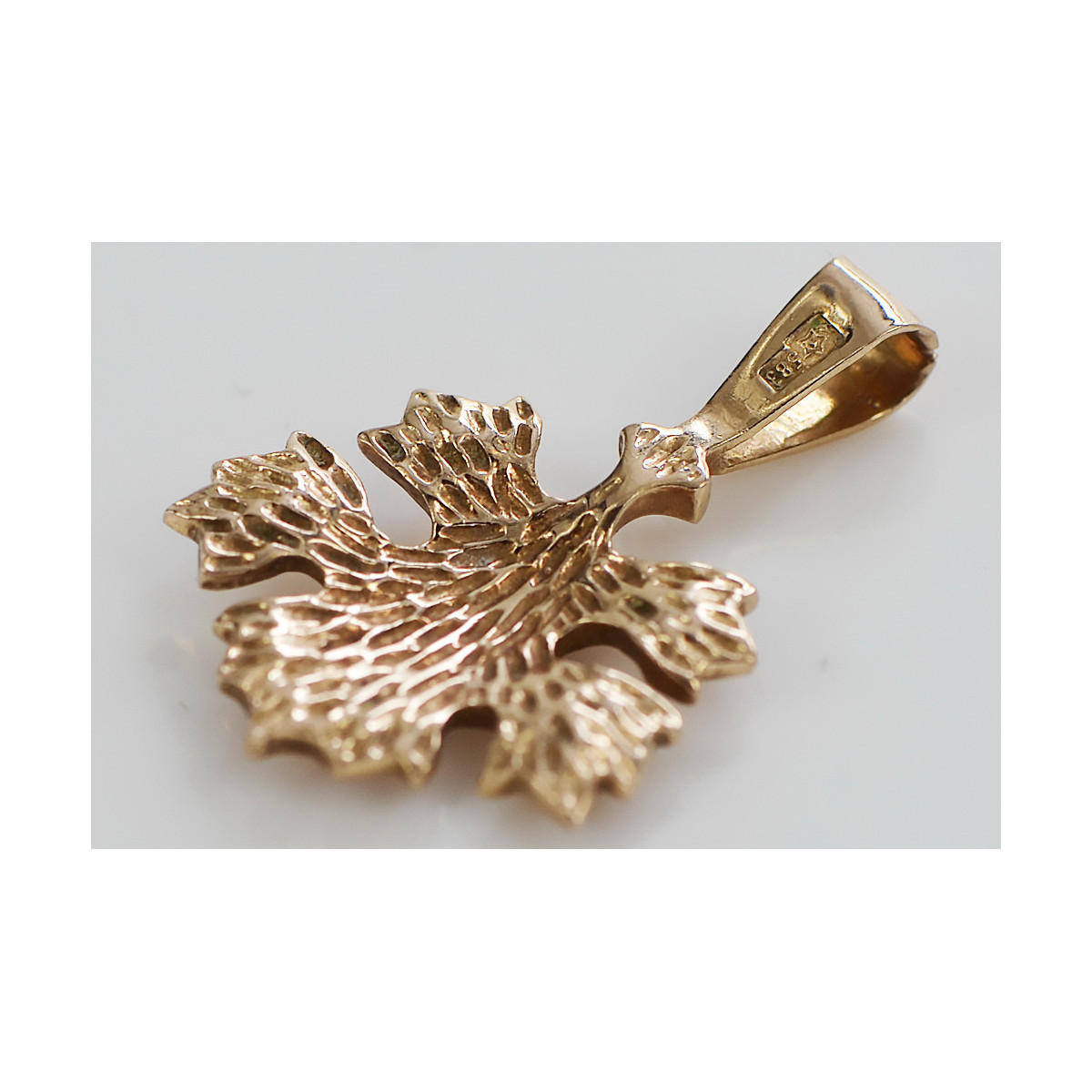 "Pendentif Feuille Vintage en Or Rose 14 carats 585 sans Pierres" vpn077 vpn077