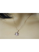 "Pendentif Feuille Vintage en Or Rose 14 carats 585 sans Pierres" vpn077 vpn077