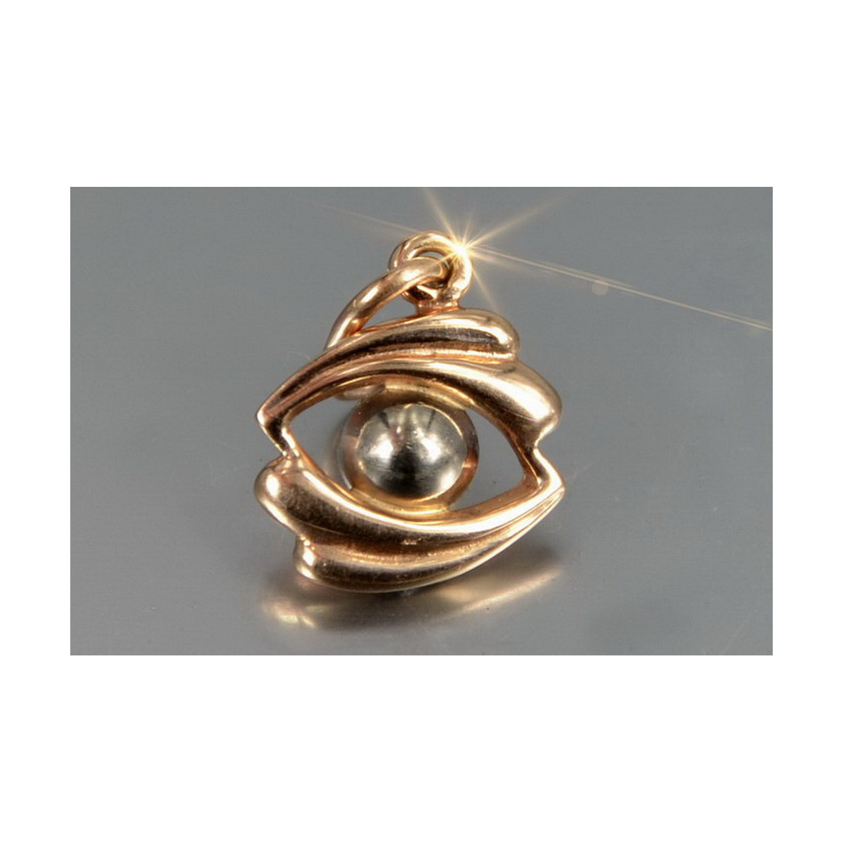 "No Stones Original Vintage 14K Rose Gold Eye Pendant"  vpn078 vpn078