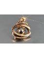 "No Stones Original Vintage 14K Rose Gold Eye Pendant"  vpn078 vpn078