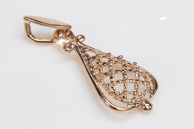 "Charme Vintage, Pendentif Feuille en Or Rose 14 carats 585 Sans Pierres" vpn082 vpn082