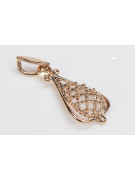 "Charme Vintage, Pendentif Feuille en Or Rose 14 carats 585 Sans Pierres" vpn082 vpn082