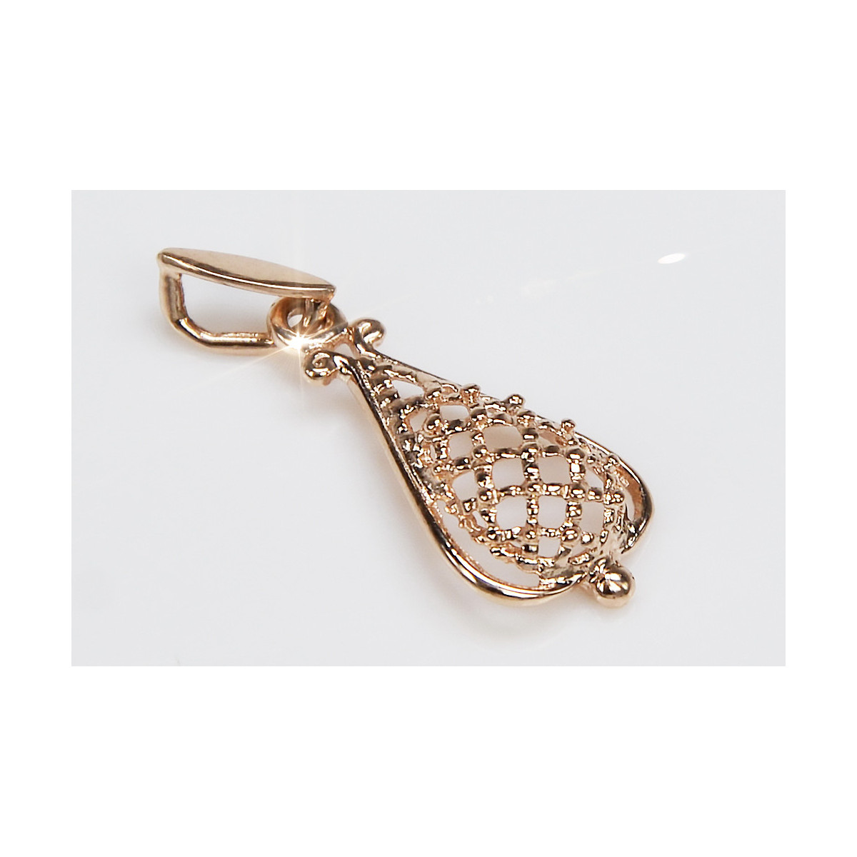 "Charme Vintage, Pendentif Feuille en Or Rose 14 carats 585 Sans Pierres" vpn082 vpn082