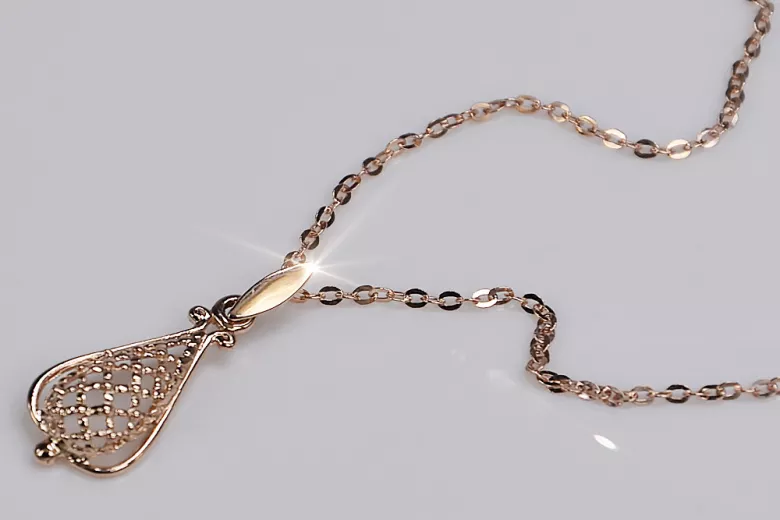 Original Vintage 14K Rose Gold Leaf Pendant without Stones vpn082 vpn082