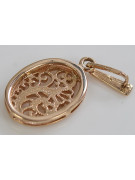 "Pendentif ovale d'époque en or rose 14 carats 585 sans pierres" vpn088 vpn088