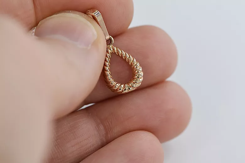 "Encanto Clásico: Colgante Ovalado en Oro Rosa Antiguo Original de 14k Sin Piedras" vpn089 vpn089