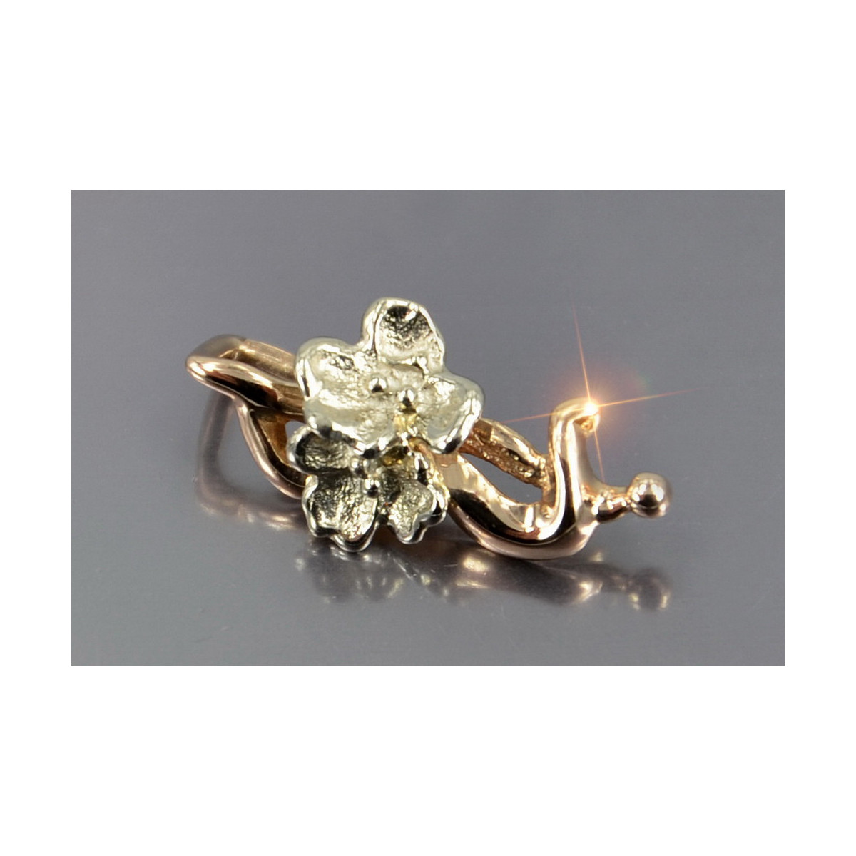 "Pendentif Vintage Fleur en Or Rose 14 carats 585 Sans Pierres" vpn096 vpn096