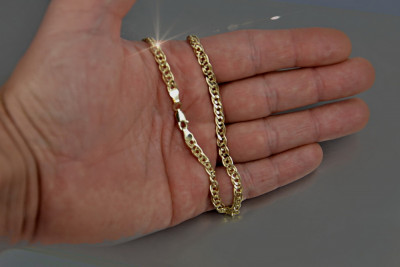 Italian Yellow 14K Gold Monaliza Diamond Chain - 50cm, 3.50mm cc002y