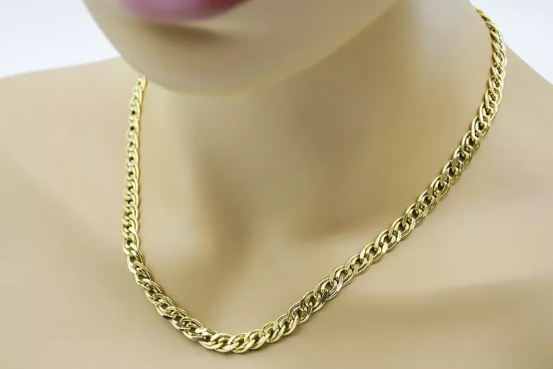 Cadena ★ de oro rosa amarillo russiangold.com ★ Oro 585 333 Precio bajo