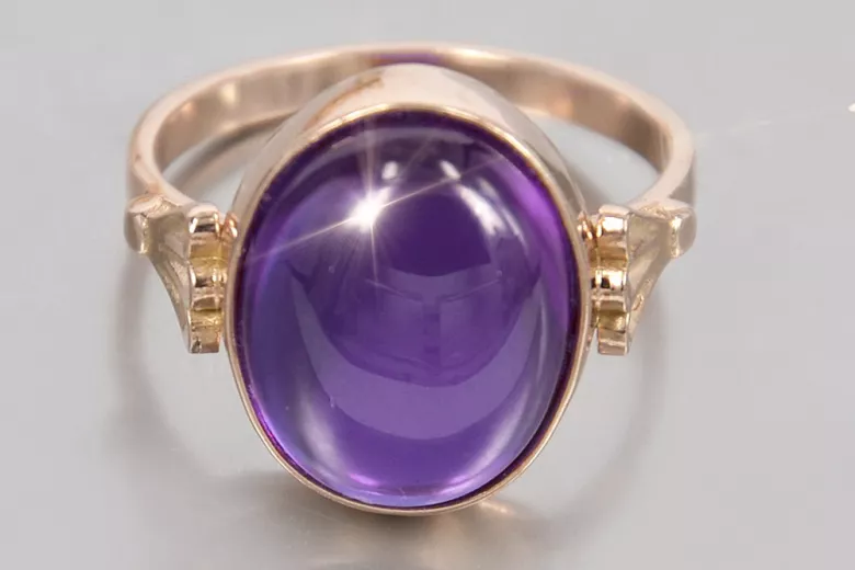 Russie soviétique rose 14k 585 or Alexandrite rubis émeraude saphir Zircon bague vrc154