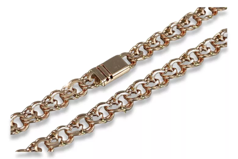 Yellow rose gold chain ★ russiangold.com ★ Gold 585 333 Low price ★ Garibaldi Bismark