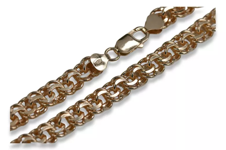 Yellow rose gold chain ★ russiangold.com ★ Gold 585 333 Low price ★ Garibaldi Bismark