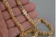 Sterling Silver Rose Gold Plated Byzantine Chain Necklace cc014rgp