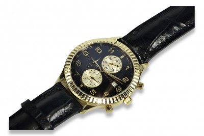 Reloj de hombre Geneve de oro amarillo italiano de 14 quilates mw007y