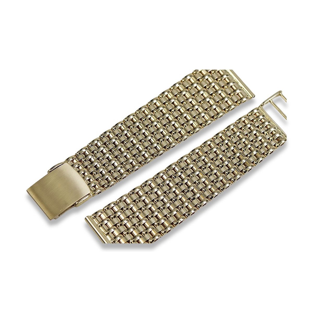 Pulsera de reloj de hombre de oro amarillo de 14 quilates mbw013y