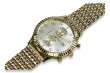 Montre Homme en Or 14k 585 Jaune Italien Geneve mw007y&mbw013y