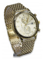 Reloj de Hombre de Oro Italiano 14k 585 Amarillo Geneve mw007y&mbw013y