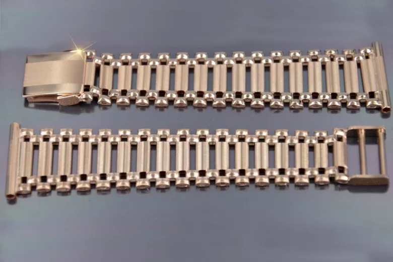 14 Karat Roségold, Einstellbare Armbanduhr mit Vintage-Rosenquarz mbw002r