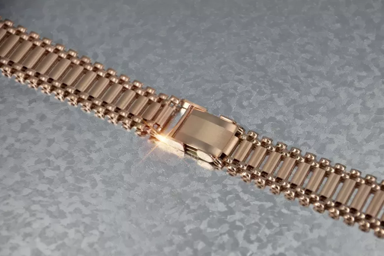 Rose Gold Adjustable Man's Bracelet, 14K Vintage Style mbw002r