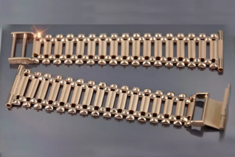 Rose Gold Adjustable Man's Bracelet, 14K Vintage Style mbw002r