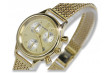 Złoty zegarek damski Geneve 14k 585 w kolorze żółtym lw019y&lbw003y
