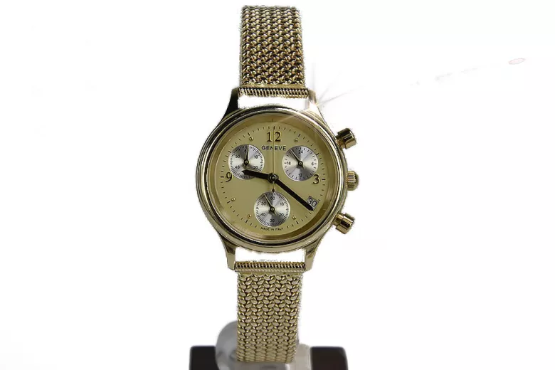 Reloj de oro para hombre Geneve ★ zlotychlopak.pl ★ Pureza de oro 585 333 Precio bajo!