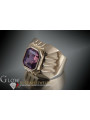 Bague de Sceau en Alexandrite Vintage Or Rose 14 Carats + Rubis vsc002