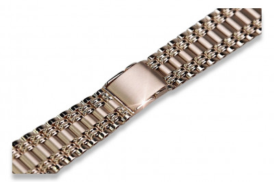 Bracelet en or rose 14K vintage avec montre pour homme mbw006r