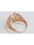 Anillo de sello de hombre en oro rosa antiguo de 14k vsn053