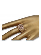 Anillo de sello de hombre en oro rosa antiguo de 14k vsn053