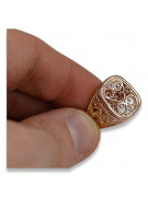 Anillo de sello de hombre en oro rosa antiguo de 14k vsn053