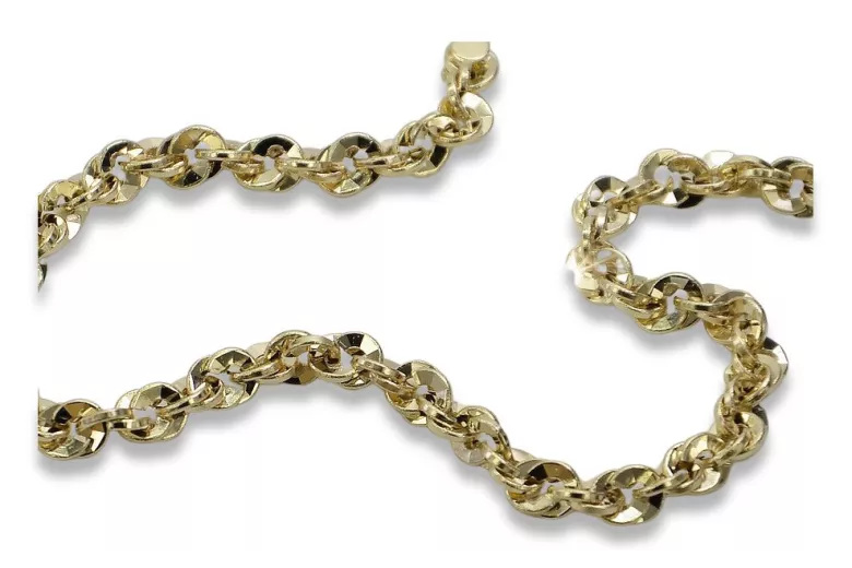 Bracelet en Or Jaune 14 carats avec Diamants en Coupe Brillant cb074y
