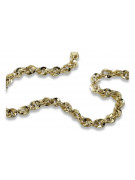 Pulsera trenzada de corte de diamante en oro amarillo italiano 14k cb074y