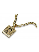 Colgante de icono de medallón de oro Mary con cadena ★ zlotychlopak.pl ★ oro 585 333 precio bajo