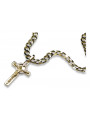 Italienisches Gelbgold katholisches Kreuz & Gourmette-Kette in 14k 585 Gold 