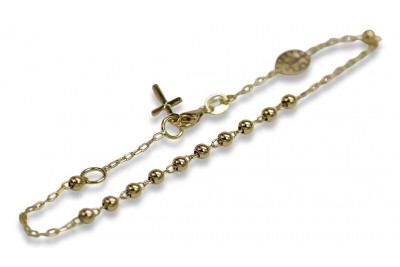 Pulsera de oro amarillo italiano "Dolce Gab" con rosario de 14k. rbc002y