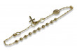 Pulsera de oro amarillo italiano "Dolce Gab" con rosario de 14k. rbc002y