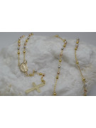 14K White, Yellow, Rose Gold Tri-Color Rosary Chain rcc004ywr