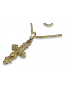 Gold Orthodox cross with chain ★ zlotychlopak.pl ★ Gold sample 585 333 Low price