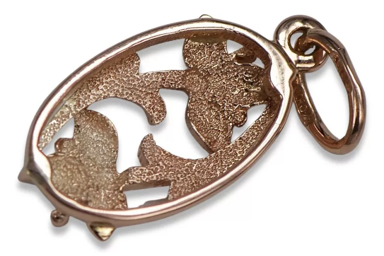 "Pendentif Feuille Ancien en Or Rose 14 Carats 585 Sans Pierres" vpn012 vpn012