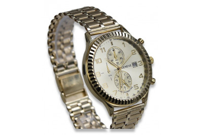 Montre pour homme en or 14k 585 jaune italien Geneve mw007y&mbw007y