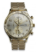 Gold men's watch Geneve ★ zlotychlopak.pl ★ Gold purity 585 333 Low Price!