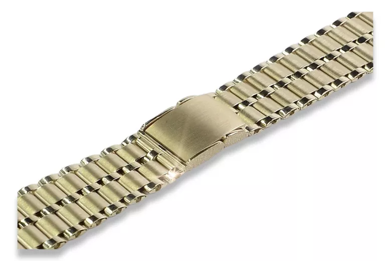 Gelbgold Armbanduhr mit 14 Karat für Männer, verstellbare Längen mbw007y