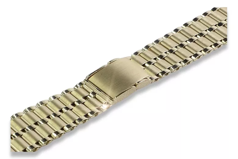 Brazalete de reloj de oro amarillo de 14 quilates, ajustable mbw007y