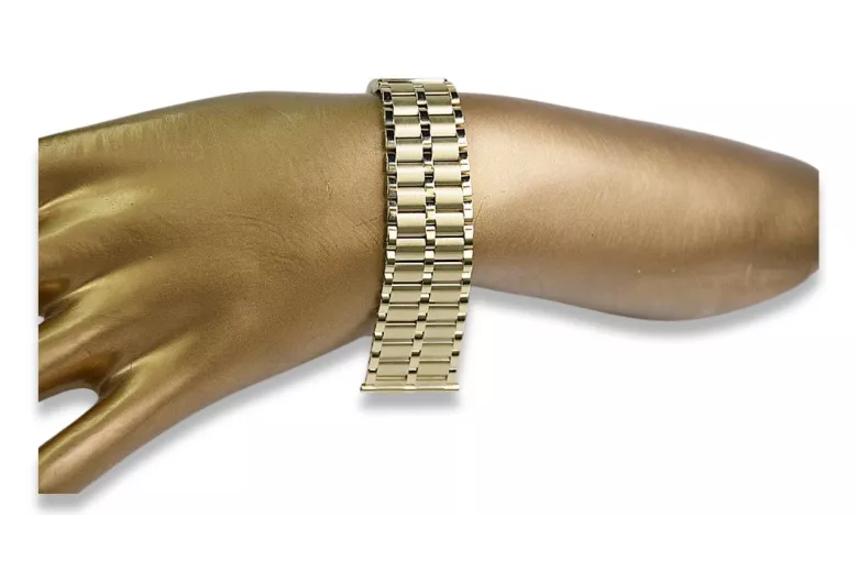 Brazalete de reloj de oro amarillo de 14 quilates, ajustable mbw007y