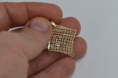 Elegancki nowoczesny wisiorek z włoskiego żółtego białego złota 14k cpn039yw cpn039yw