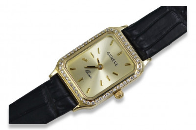 Montre femme en or jaune 14 carats, O. lw055y