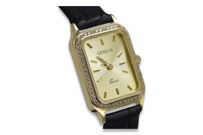 Zegarek Damski Złoto 14k, Złote Cyferblat lw055y
