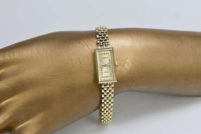 "Dazzling 14K Yellow Gold Italian Geneve Watch" lw056y